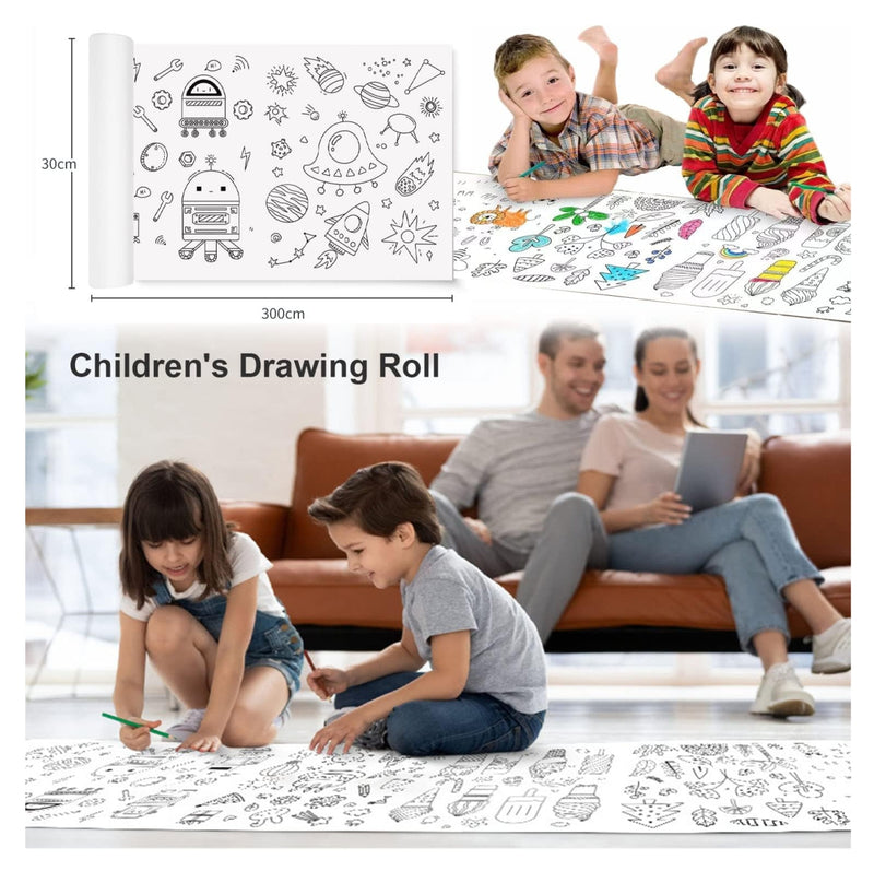 Rollo papel de Dibujo Niños Marcadores