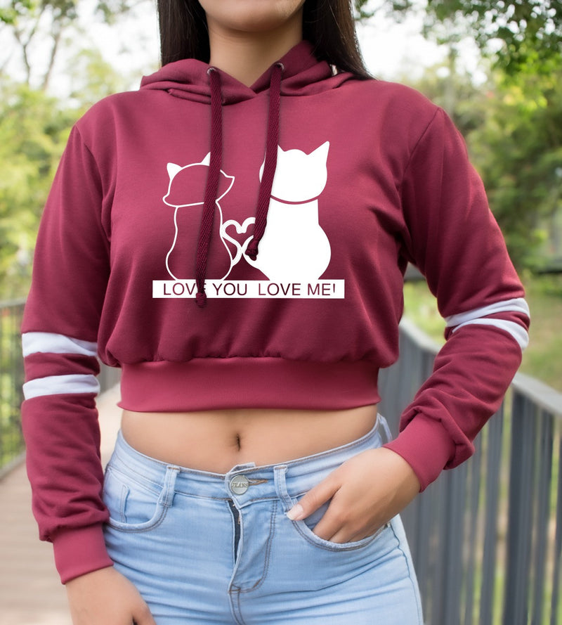 Buzo Buso, Hoodies Gatos Mujer VINOTINTO