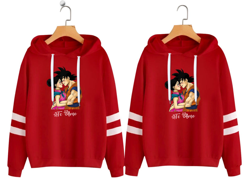 Buzo,Saco Hoodie Parejas Goku Rojos