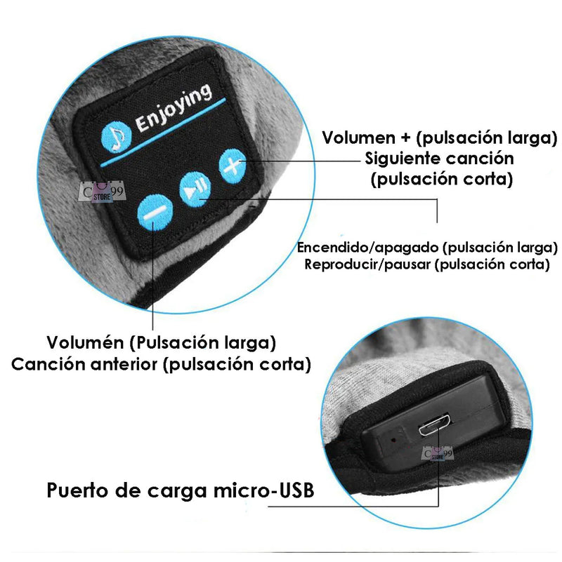 Tapa Ojos Con Aromaterapia y  Bluetooth